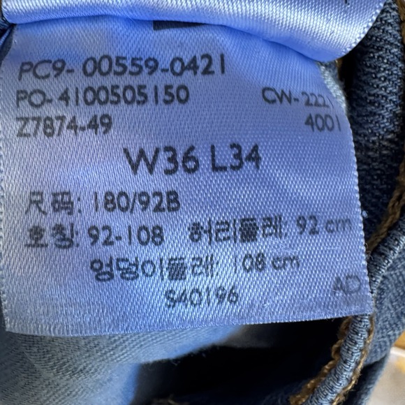 Levis 559 Red Tab Mid Wash Blue Mens 36x34 Straight Leg Relaxed Fit Denim Jeans - Picture 6 of 8